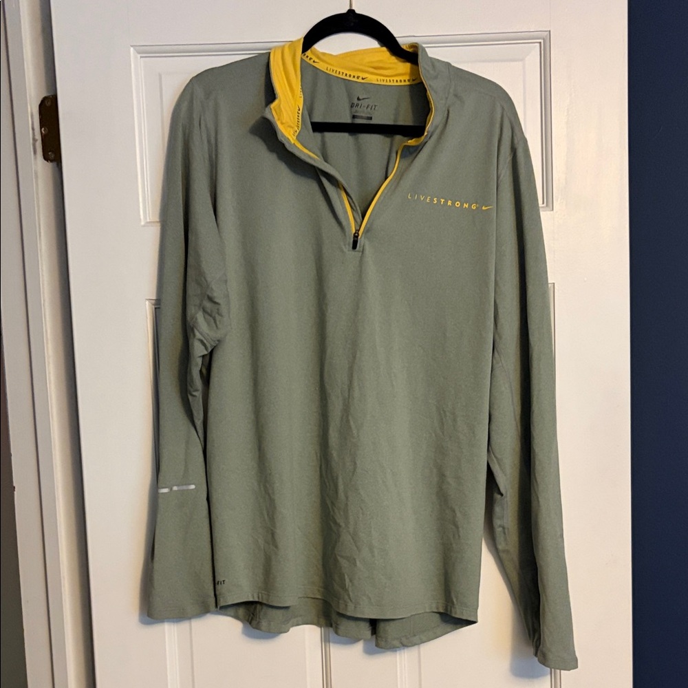 Nike Gray and Yellow Half-Zip Pullover